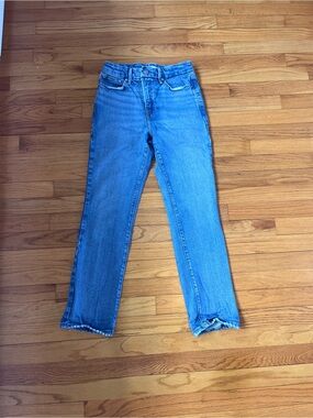 Good American Classic Straight-Leg Blue Jeans